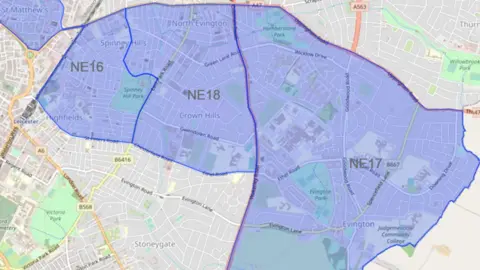 Leicestershire Police Map showing the area covered by the extra police powers