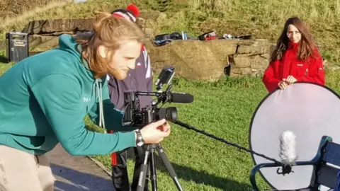 Sheffield Filmmaking Society Euan Emery making a short film in Sheffield