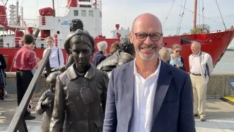 Mike Liggins/BBC Ian Wolter at Harwich
