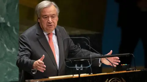 AFP UN Secretary General António Guterres speaks at the 74th session of the United Nations General Assembly in New York on 24 September, 2019