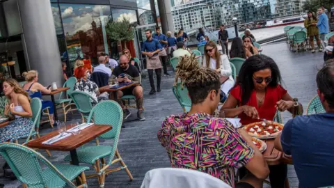 Getty Images Diners outside