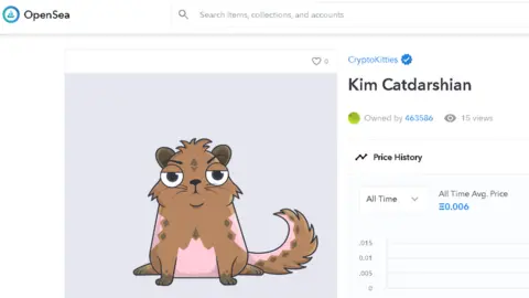 OpenSea Screenshot of Kim Catdarshian on the website