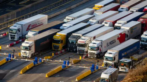 Andrew Aitchison Lorries queuing in port