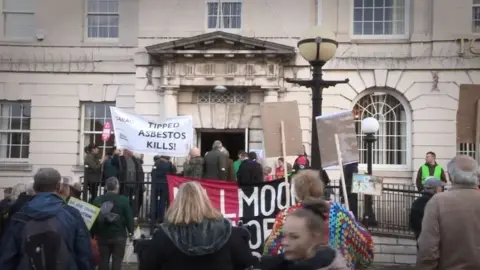 Protest outside Rotherham Council