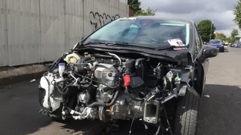 West Midlands Police Damaged car