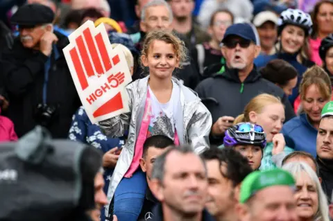 Getty Images Spectators in Mansfield in Nottinghamshire during the 15th Tour of Britain 2018