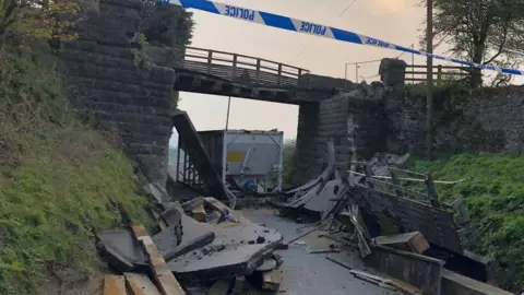 Derbyshire County Council Damaged bridge