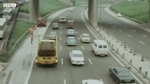 One of the roads on Spaghetti Junction, on the M6 motorway in Birmingham