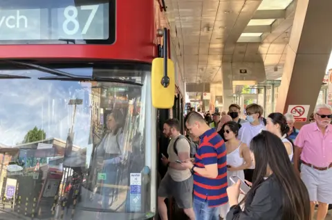 BBC A busy Vauxhall bus station