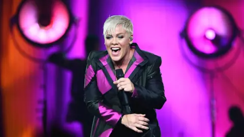 Getty Images Pink on stage