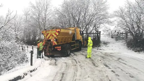 Amy Barron A gritter blocking the road