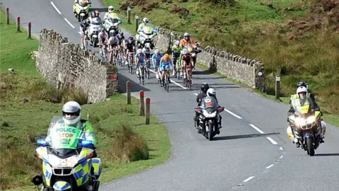 BBC Cyclists in a race