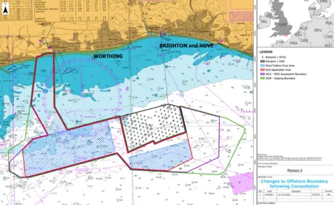 RWE Planning map of proposed Rampion 2 extension