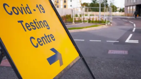 Getty Images Covid testing sign