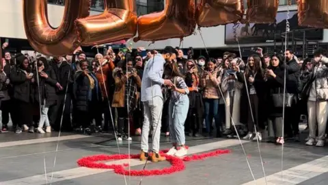Network Rail The couple after proposing