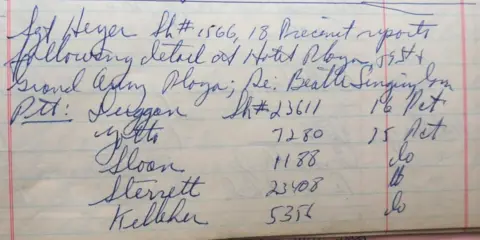 PA NYPD log mentioning Beatles