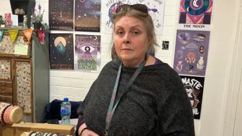 BBC Helen Lilley at her gift shop in Derry's craft village