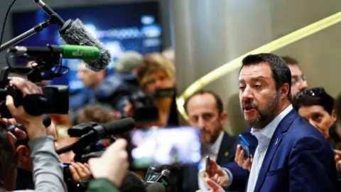 Reuters Italy's Deputy Prime Minister Matteo Salvini at the launch of his campaign for the European elections