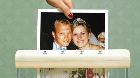 Getty Images Hand shredding wedding photo