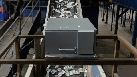 Greyparrot Greyparrot's monitoring machine at the recycling plant