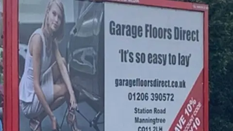 Suffolk Rape Crisis Flooring advert on billboard