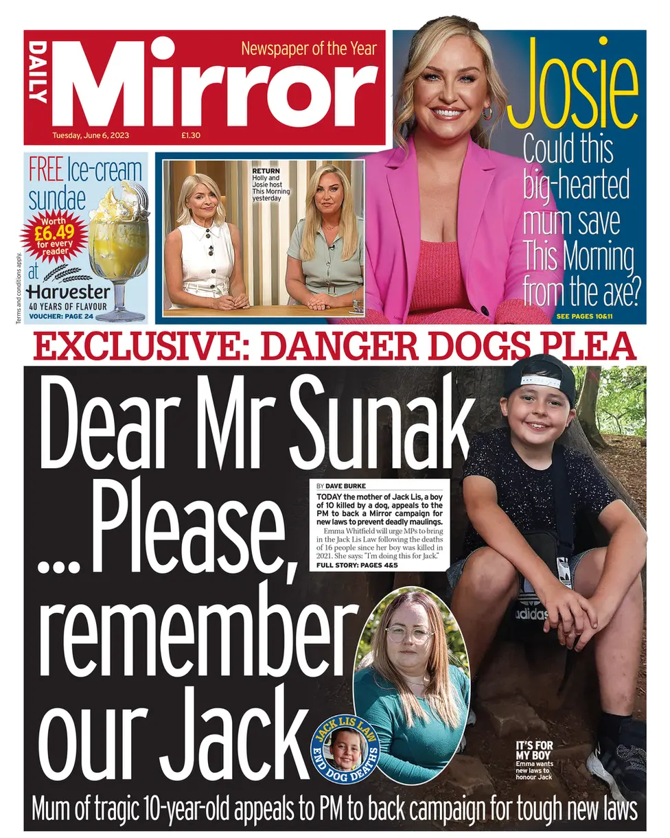Daily Mirror front page