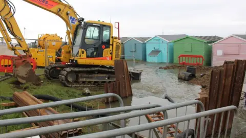 Kevin Boorman Clear up work at Bulverhythe beach