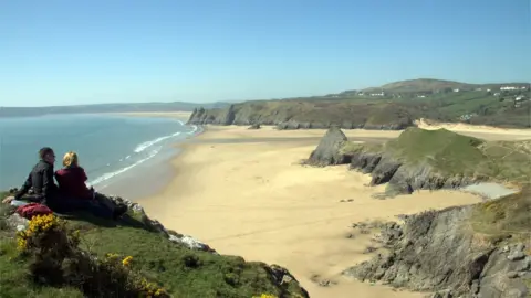 Rhys Evans Three Cliffs beach and Oxwich Bay, Gower,