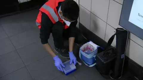 BBC Man testing swabs