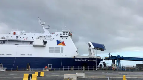 PA Media European Causeway ferry docked at Larne Port