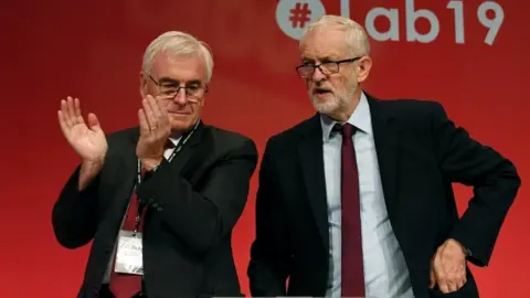 EPA John McDonnell and Jeremy Corbyn at Labour's conference