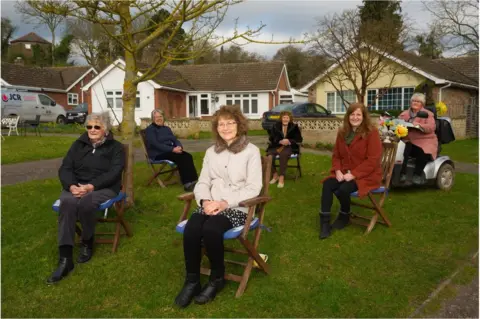 BBC l-r Sylvia Bambridge, Heather Andrews, Lesley Sheldon, Phyllis Jarmyn, Karen Naylor and Fee Willingham
