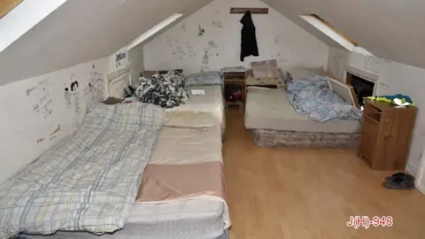 NCA A squalid bedroom where some of the couple's victims slept