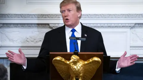 AFP US President Donald Trump addresses US governors at the White House