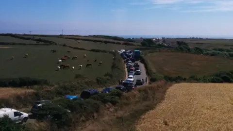 www.porthcurno.info Traffic jam near Porthcurno