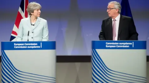European Commission Theresa May and Jean-Claude Juncker