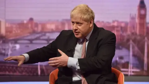 Getty Images Boris Johnson on the BBC's Andrew Marr show in December