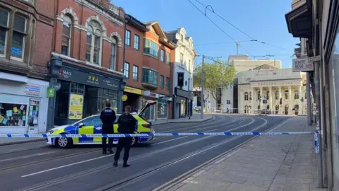 Police cordon in Nottingham