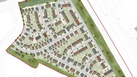 Barton Willmore Architect's plan of housing development