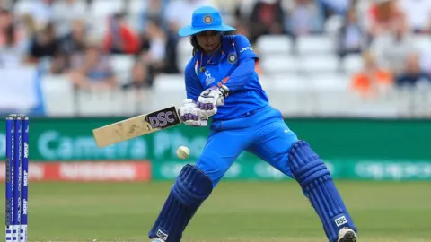 Getty Images Mithali Raj batting against England on Saturday