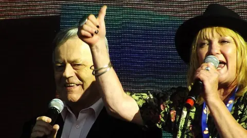 Getty Images Janice Long with Tony Blackburn