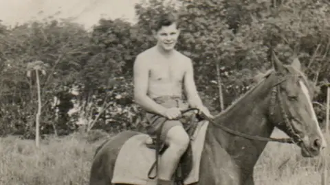 The Whiting's on the Wall Geoff Whiting on a mule during World War Two