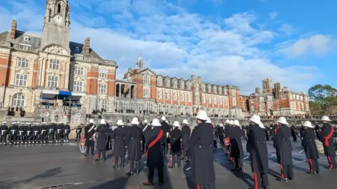 Scott Bingham/BBC Recruits at the passing out parade