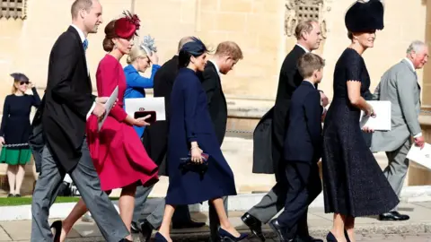 Reuters Meghan and Harry and other royals arriving for the wedding on Friday