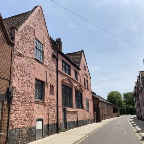 Matt Precey/BBC The site of Jurnet's House seen here from the street