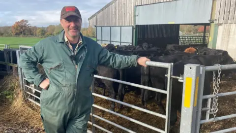 BBC Farmer Ian Pullen and cattle