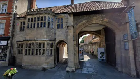 Mendip District Council entrance to Glastonbury Abbey