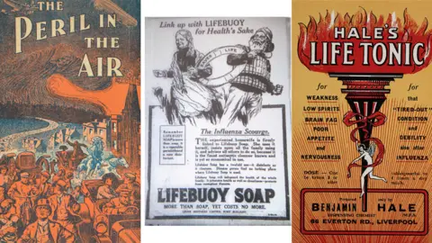 Wellcome Library Archive advertisements associated with flu and remedies