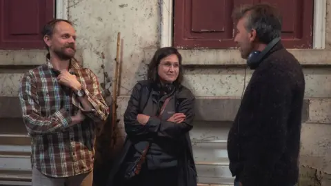 Robert Viglasky Bethan Jones on the set of Les Miserables