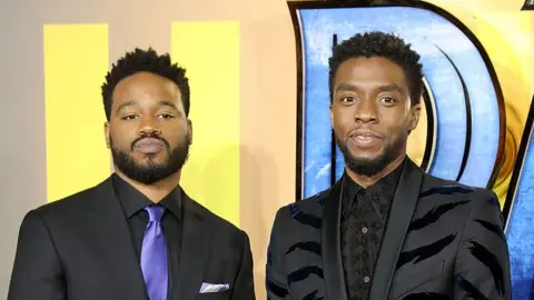 Getty Images Ryan Coogler and Chadwick Boseman at the premiere in London